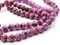 68 6mm Pink with Red and Green Splatter Paint Smooth Round Glass Beads